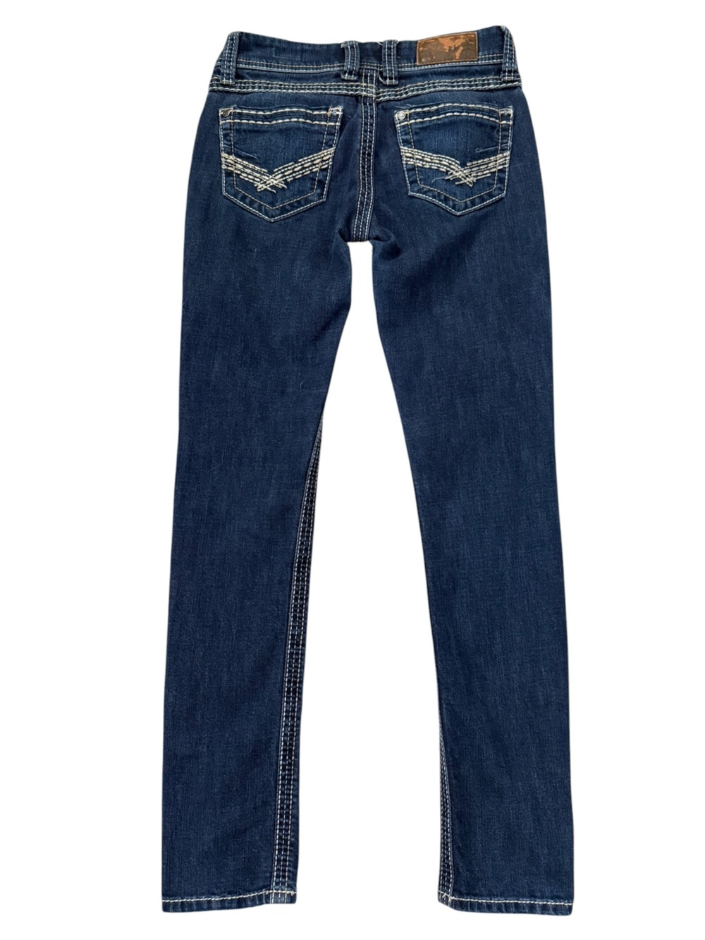 BKE Addison Low Rise Jeans Women’s 25 Dark Wash Whispering Stretch Thick Stitch - Picture 2 of 15